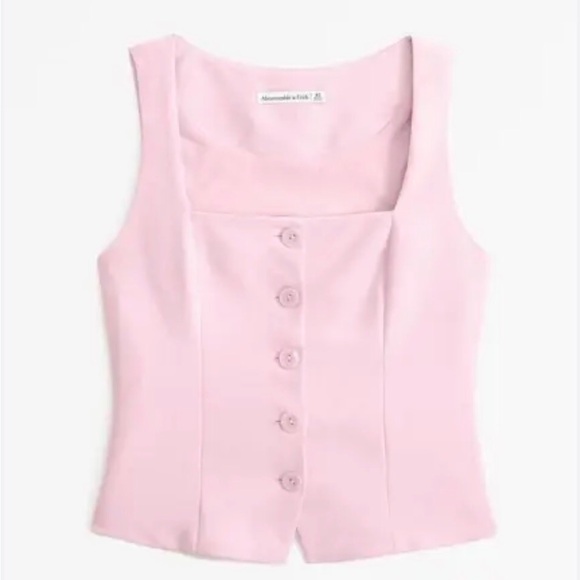 Abercrombie & Fitch Structure Rose Pink Sleeveless Vest Top Size Small NWOT - Picture 1 of 13
